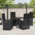Set de dining de grădină 5 piese cu perne Negru Ratan sintetic GartenMobel Dekor