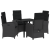 Set de dining de grădină 5 piese cu perne Negru Ratan sintetic GartenMobel Dekor