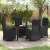 Set de dining pentru grădină  5 piese cu perne Ratan Polimeric Negru, Masa de grădină  Negru 160x80x73 cm Sticlă Temperată GartenMobel Dekor