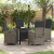 Set de dining pentru grădină cu 5 piese și perne din ratan sintetic gri, Masa de grădină  Black 140x80x73 cm din sticlă pentru fumat GartenMobel Dekor
