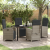 Set de dining pentru grădină din 5 piese cu perne gri deschis din poliratan GartenMobel Dekor