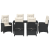 Set Masă Grădină 7 Piese cu Perne Negru Poliratan GartenMobel Dekor