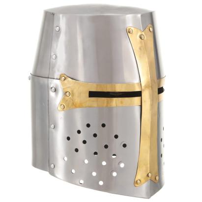 Coif de cavaler medieval antichizat joc rol, argintiu, oțel GartenMobel Dekor