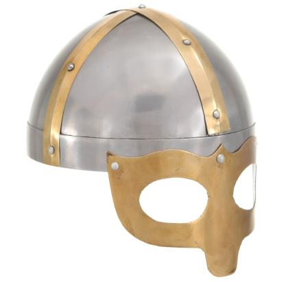 Coif de viking, aspect antic, jocuri pe roluri, argintiu, oțel GartenMobel Dekor