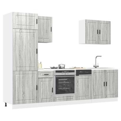 Set de dulapuri de bucătărie 7 piese „Kalmar” lemn Sonoma gri GartenMobel Dekor