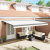 Marchiză retractabilă automată albă 500x300 cm, Fabrică de schimb pentru marchiză  cu cadru de 5x3 m alb GartenMobel Dekor