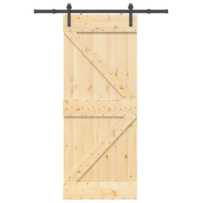 Ușă glisantă cu set de feronerie 85x210 cm, lemn masiv de pin GartenMobel Dekor