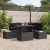 Set de dining de 5 piese cu perne Negru Poli Ratan Acacia GartenMobel Dekor