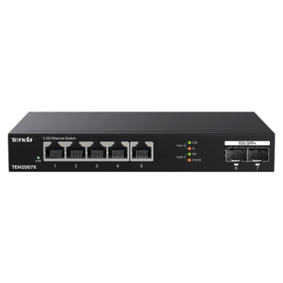 Switch 5 x RJ45 2.5G, 2 x SFP+10G - TENDA TND-TEM2007X SafetyGuard Surveillance