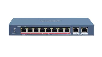 Switch 8 porturi PoE 10/100 Mbps + 2 porturi Gigabit Hikvision - DS-3E1310HP-EI SafetyGuard Surveillance