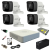 Sistem supraveghere video ultra profesional cu UPS Hikvision 4 camere exterior 5MP Turbo HD cu IR 80M full accesorii cu HARD SafetyGuard Surveillance