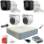 Sistem supraveghere mixt complet Hikvision 4 camere Turbo HD 5 MP 20 m IR si 80 ir DVR 4 canale cu toate accesoriile CADOU HDD 1TB SafetyGuard Surveillance