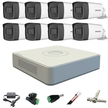 Sistem Supraveghere profesional Hikvision 8 Camere 5MP Turbo HD IR 30m SafetyGuard Surveillance