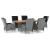Set mobilier exterior cu perne, 7 piese, gri deschis, poliratan GartenMobel Dekor