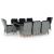 Set mobilier de exterior cu perne,9 piese,gri deschis,poliratan GartenMobel Dekor
