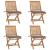Scaune grădină pliabile cu perne, 4 buc, lemn masiv tec GartenMobel Dekor