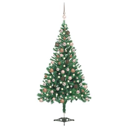 Brad de Crăciun pre-iluminat cu globuri, 180 cm, 564 de ramuri GartenMobel Dekor