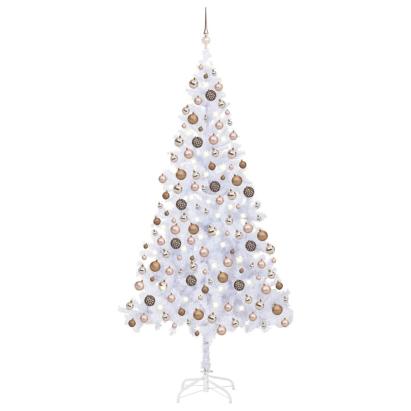 Brad de Crăciun pre-iluminat cu set globuri, 210 cm, 910 ramuri GartenMobel Dekor