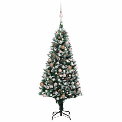 Brad Crăciun artificial pre-iluminat globuri/conuri pin 150 cm GartenMobel Dekor