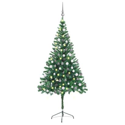 Brad de Crăciun pre-iluminat cu globuri, 180 cm, 564 de ramuri GartenMobel Dekor