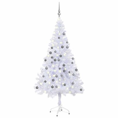 Brad de Crăciun pre-iluminat cu globuri, 180 cm, 620 de ramuri GartenMobel Dekor
