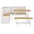 Set mobilier bucătărie „REINE”, 3piese, maro miere&alb lemn pin GartenMobel Dekor