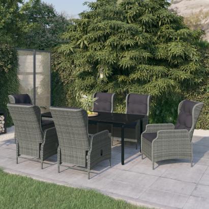 Set mobilier pentru grădină, 7 piese, gri deschis GartenMobel Dekor