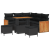 Set de Canapea de Grădină  8 Piese cu Perne Negru Poli Ratan Acacia, Canapea de Grădină  2 Locuri cu Perne Negru Poli Ratan, Set de Dining de Grădină  3 Piese cu Perne Negru Poli Ratan Acacia GartenMobel Dekor