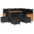 Set de Sofa de Grădină  9 Piese cu Perne Negru Ratan Poliamidă Acacia, Sofa de Grădină  2 Locuri cu Perne Negru Ratan Poliamidă, Set de Cină de Grădină  4 Piese cu Perne Negru Ratan Poliamidă Acacia GartenMobel Dekor
