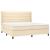 Pat box spring cu saltea, crem, 200x200 cm, textil GartenMobel Dekor