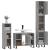 Set mobilier de baie, 3 piese, gri sonoma, lemn prelucrat GartenMobel Dekor