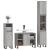 Set mobilier de baie, 3 piese, gri sonoma, lemn prelucrat GartenMobel Dekor