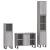 Set mobilier de baie, 3 piese, gri sonoma, lemn prelucrat GartenMobel Dekor