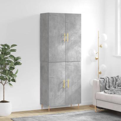 Dulap înalt, gri beton, 69,5x34x180, lemn compozit GartenMobel Dekor