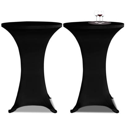 Husă de masă cu picior Ø70 cm, 2 buc., negru, elastic GartenMobel Dekor