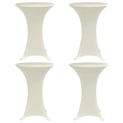 Husă de masă cu picior Ø70 cm, 4 buc., crem, elastic GartenMobel Dekor