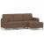 Canapea cu 3 locuri cu taburet, maro, 180 cm, material textil GartenMobel Dekor