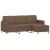 Canapea cu 3 locuri cu taburet, maro, 180 cm, material textil GartenMobel Dekor
