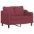 Set canapea cu perne, 2 piese, roșu vin, material textil GartenMobel Dekor
