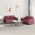 Set canapea cu perne, 2 piese, roșu vin, material textil GartenMobel Dekor