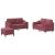Set canapea cu perne, 3 piese, roșu vin, material textil GartenMobel Dekor