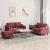 Set canapea cu perne, 3 piese, roșu vin, material textil GartenMobel Dekor