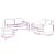 Set de canapele, 3 piese, crem, material GartenMobel Dekor