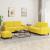 Set de canapele, 3 piese, galben deschis, textil GartenMobel Dekor
