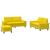 Set de canapele, 3 piese, galben deschis, textil GartenMobel Dekor
