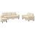 Set de canapele, 3 piese, crem, material GartenMobel Dekor