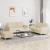 Set de canapele cu perne, 3 piese, crem, textil GartenMobel Dekor