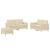 Set de canapele cu perne, 3 piese, crem, textil GartenMobel Dekor