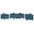 Set de canapele cu perne, 3 piese, albastru, catifea GartenMobel Dekor