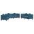 Set de canapele cu perne, 3 piese, albastru, catifea GartenMobel Dekor